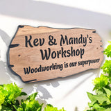 Personalised Oak Carved Wooden Sign Rustic Wooden House Plaque Outdoor Plate