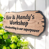 Personalised Oak Carved Wooden Sign Rustic Wooden House Plaque Outdoor Plate