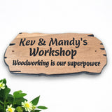 Personalised Oak Carved Wooden Sign Rustic Wooden House Plaque Outdoor Plate