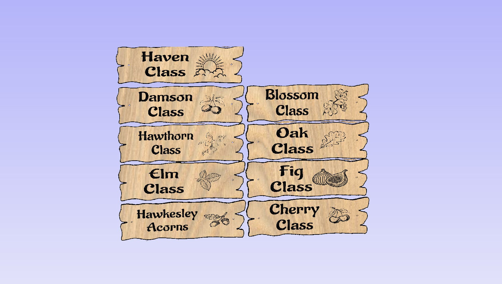 Custom order 9  oak signs