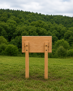 Rear view showing ground stake mounting system