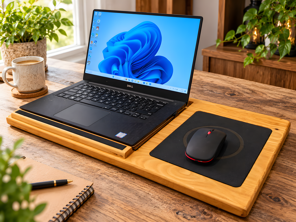 Wooden Laptop Lap Desk – Portable Sofa and Bed Laptop Solid Oak Tray