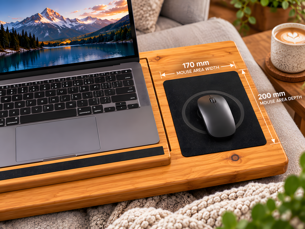 Wooden Laptop Lap Desk – Portable Sofa and Bed Laptop Solid Oak Tray