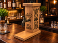 Personalised Wooden Whiskey Dispenser – Custom Bar Tap Stand