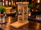 Personalised Wooden Whiskey Dispenser – Custom Bar Tap Stand