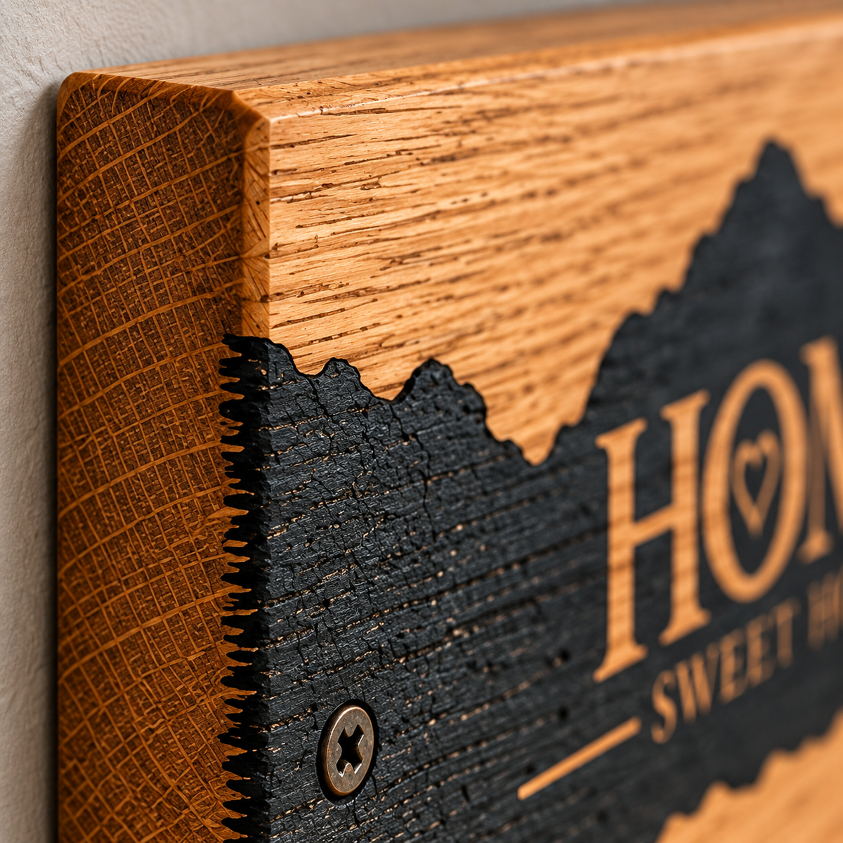 Premium Solid Oak & Epoxy Key Holder – Rustic HOME Sweet Home Key Rack