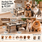 Personalised Raised Dog Bowl – Custom Wooden Pet Feeding Station