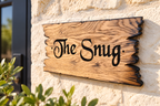 Personalised Solid Oak House Sign | Custom Wooden Door Plaque | Rustic Cottage & Farmhouse Sign