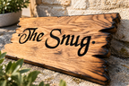 Personalised Solid Oak House Sign | Custom Wooden Door Plaque | Rustic Cottage & Farmhouse Sign