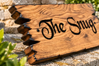 Personalised Solid Oak House Sign | Custom Wooden Door Plaque | Rustic Cottage & Farmhouse Sign