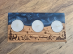 Solid Oak & Epoxy Resin Christmas Tealight Holder (90x190mm) – Engraved Holiday Decor