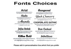 Font options available for personalised solid oak cottage signs