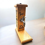 Custom engraved wooden bar tap stand for whiskey or spirits