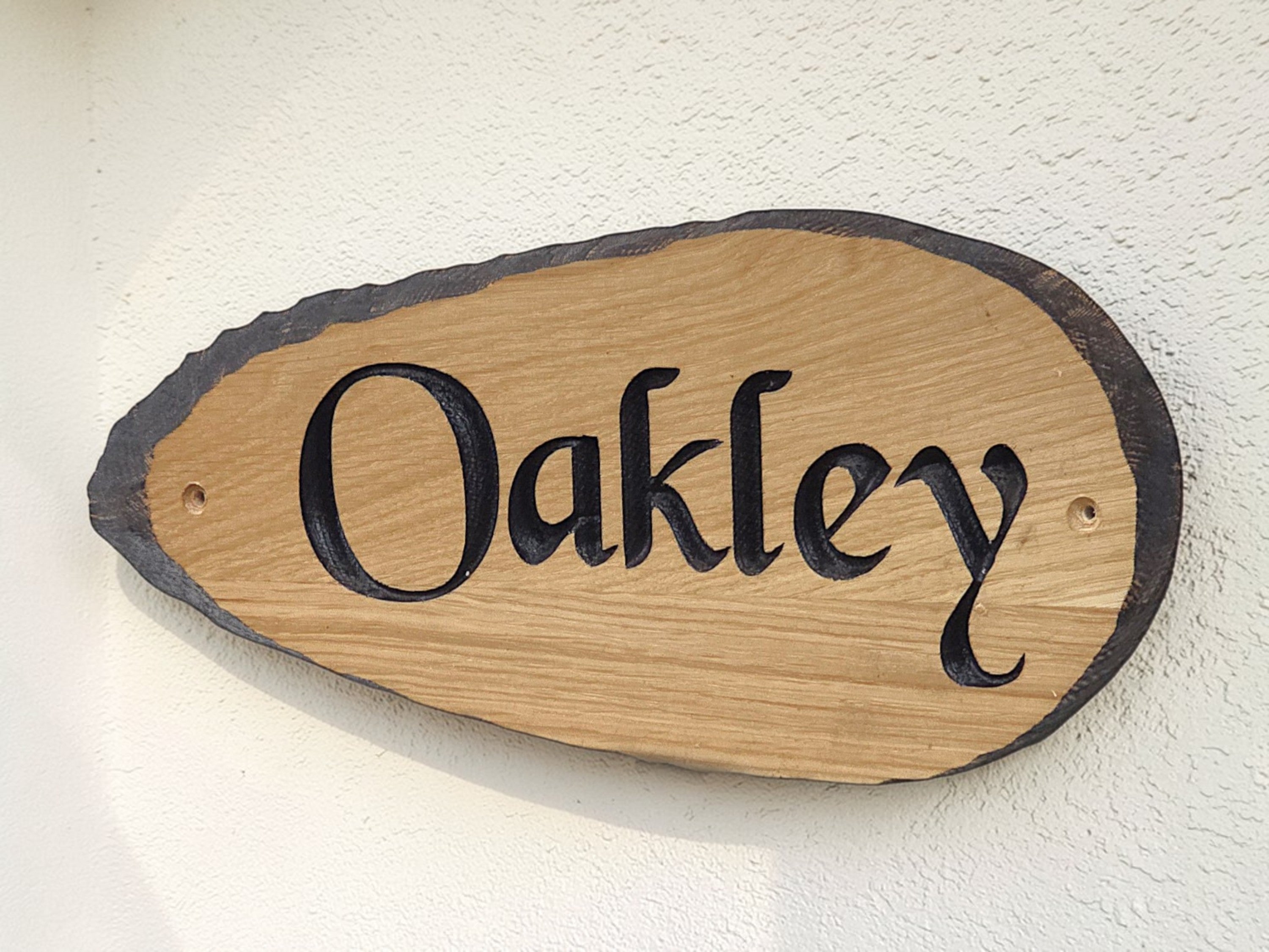 custom engraved wooden name plaque UK