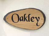 custom engraved wooden name plaque UK