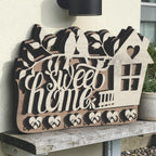 Sweet Home Wooden Key Holder – Decorative Wall Key Rack