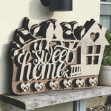 Sweet Home Wooden Key Holder – Decorative Wall Key Rack