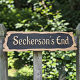Seckenson’s End personalised rustic oak cottage name sign