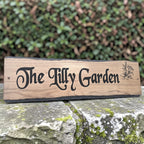 The Lilly Garden personalised rustic wooden garden sign