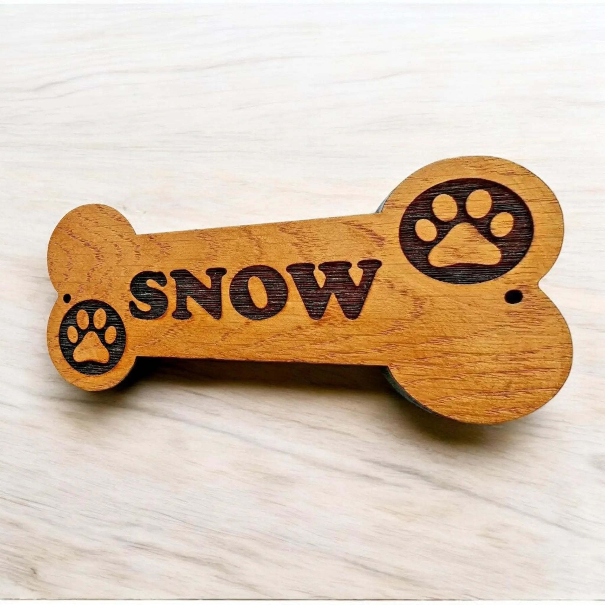 Personalized Wooden Dog Name Sign: Laser Engraved Pet Plaque 5x15 cm