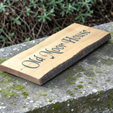 Oak Moon House engraved wooden house plaque
