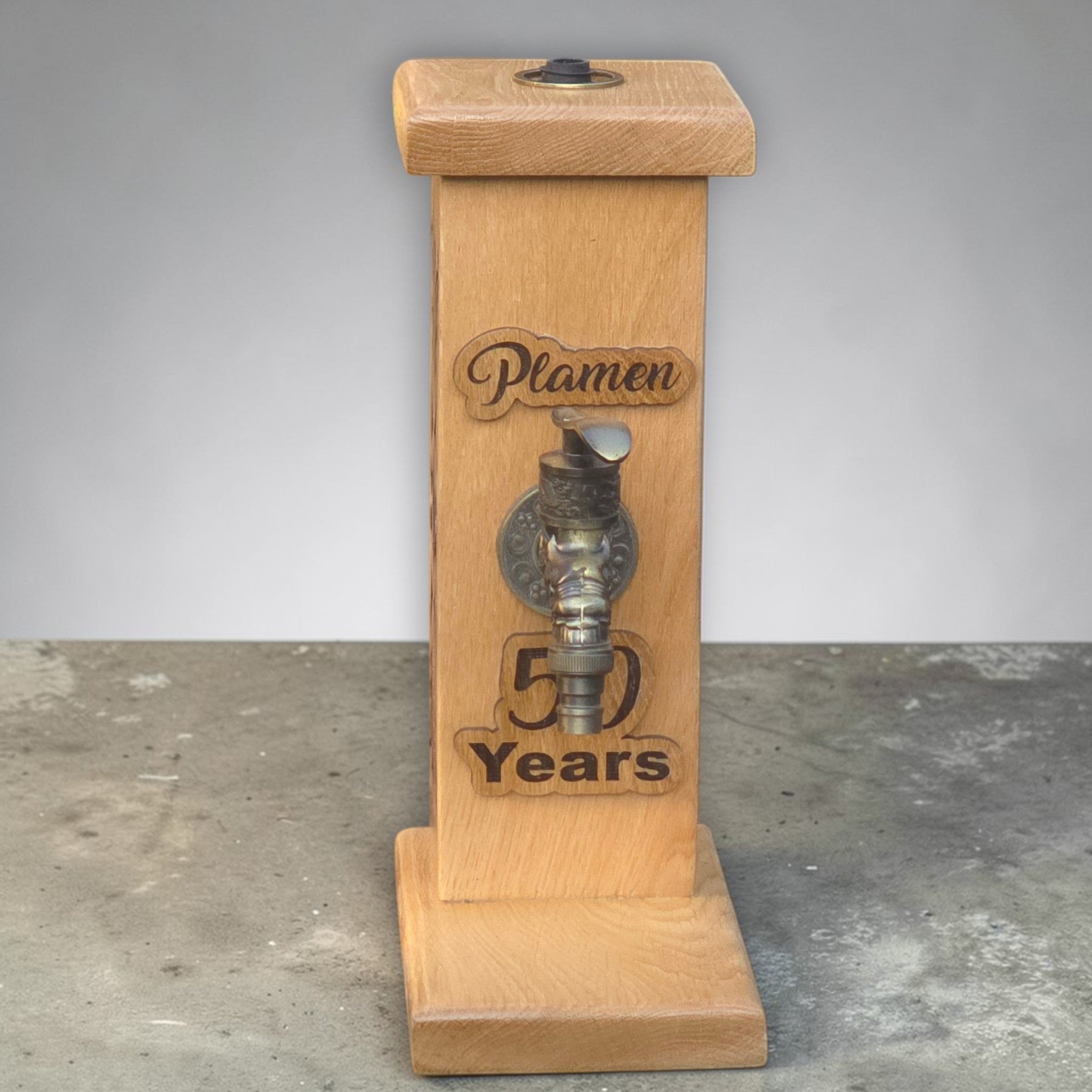 Personalised bar tap stand wooden whiskey dispenser for home bar