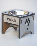 Personalised Raised Dog Bowl – Custom Wooden Pet Feeding Station