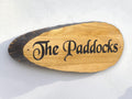 Personalised Live Edge Oak House Sign – Custom Engraved Wooden Name Plaque UK