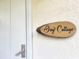 Personalised Live Edge Oak House Sign – Custom Engraved Wooden Name Plaque UK
