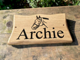 Custom wooden dog horse name plaque for kennel gate or stable door