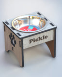 Personalised Raised Dog Bowl – Custom Wooden Pet Feeding Station