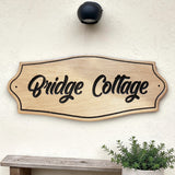 Personalised oak cottage name sign Bridge Cottage