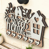 Sweet Home Wooden Key Holder – Decorative Wall Key Rack