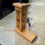 Rustic whiskey dispenser stand personalised with name
