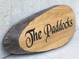 personalised live edge oak house sign