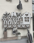 Sweet Home Wooden Key Holder – Decorative Wall Key Rack