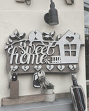 Sweet Home Wooden Key Holder – Decorative Wall Key Rack