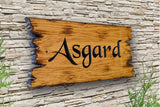 Personalized Carved Oak Wooden Home House Number Name Sign Plaque Old 22x40 cm