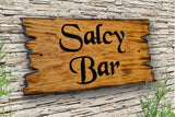 Personalized Carved Oak Wooden Home House Number Name Sign Plaque Old 22x40 cm