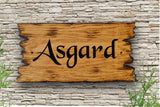 Personalized Carved Oak Wooden Home House Number Name Sign Plaque Old 22x40 cm