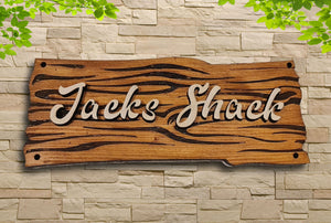 Personalised Carved 3D Engraved Wooden Door Sign Rustic House Outdoor Plaque
