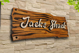 Personalised Carved 3D Engraved Wooden Door Sign Rustic House Outdoor Plaque